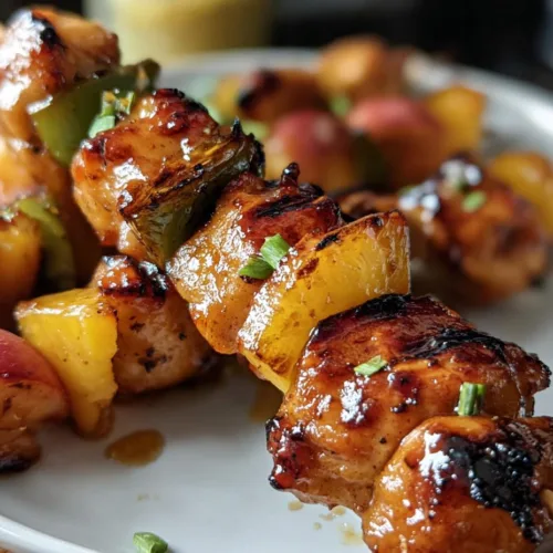Jalapeno Peach Chicken Skewers