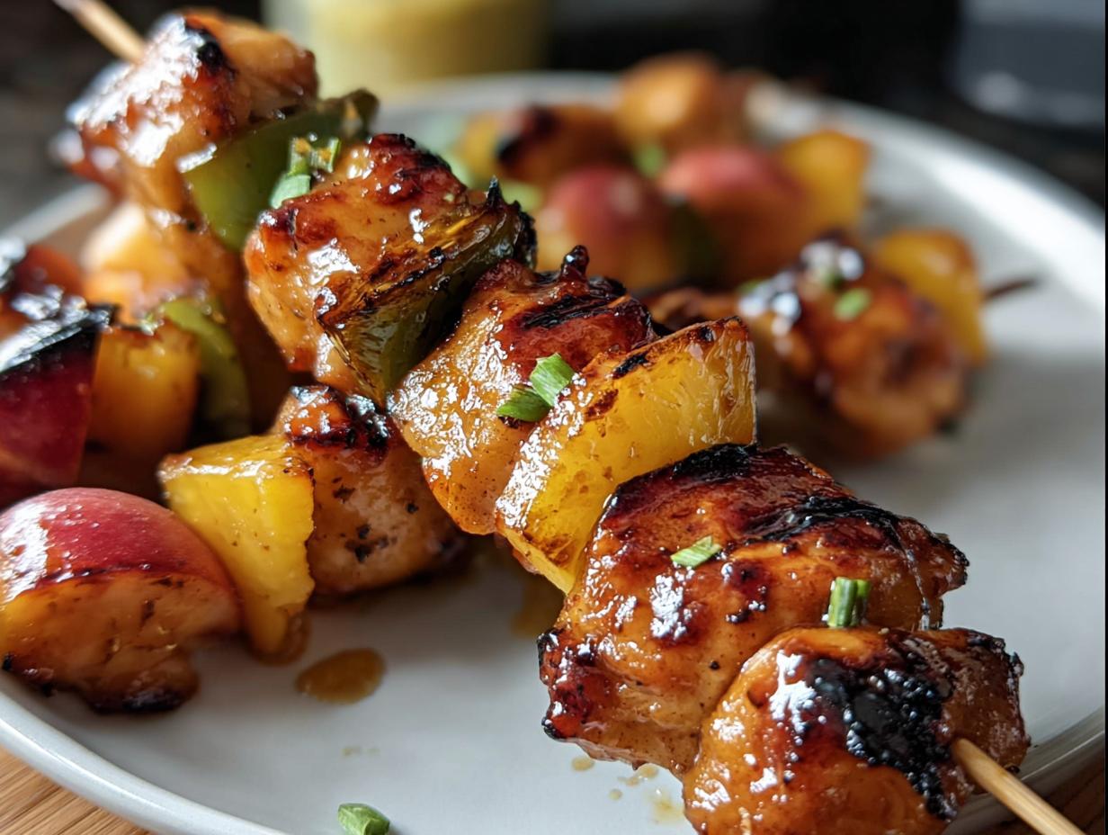 Jalapeno Peach Chicken Skewers