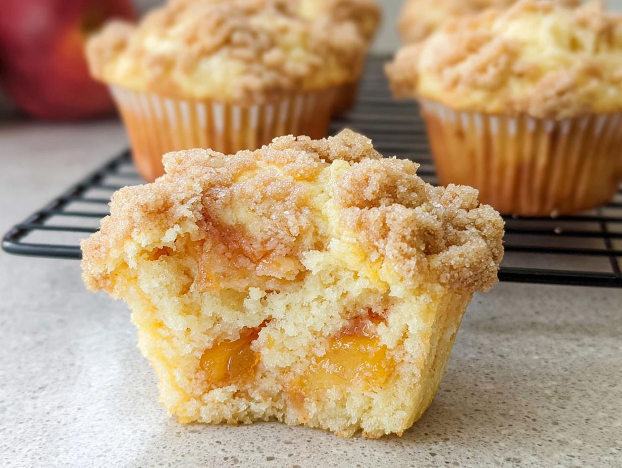 Homemade Peach Cobbler Muffins