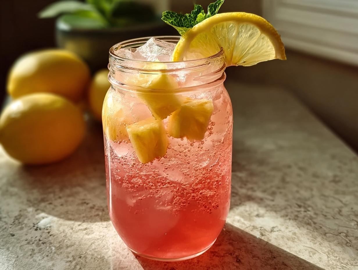 Pineapple Pink Lemonade Soda